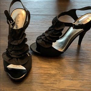 Black ruffle heels